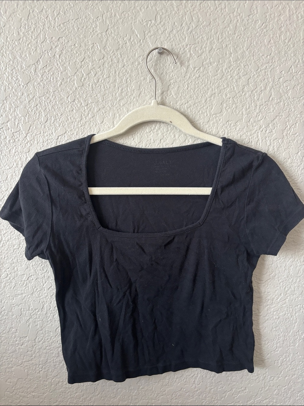 Brandy Melville Black Square Neck Crop Top